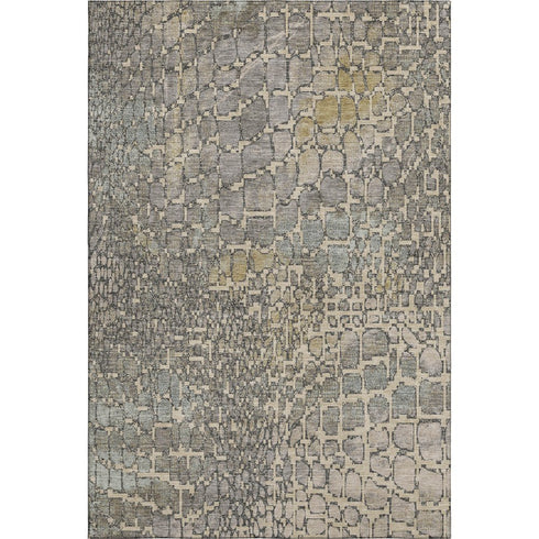 8' X 10' Beige Taupe And Ivory Abstract Geometric Washable Area Rug With UV Protection