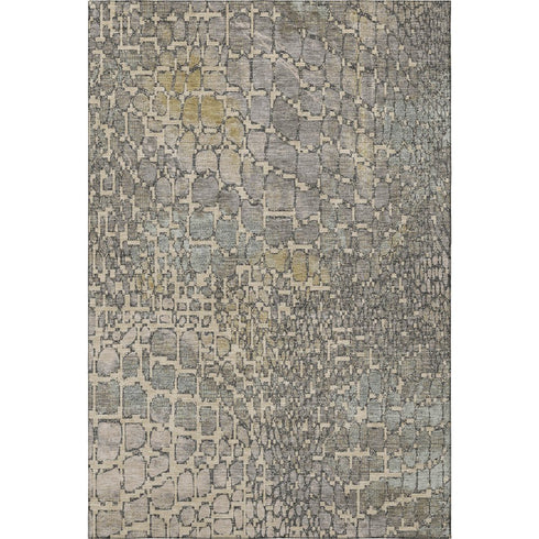 8' X 10' Beige Taupe And Ivory Abstract Geometric Washable Area Rug With UV Protection