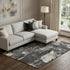 9' X 12' Black And Ivory Abstract Washable Area Rug With UV Protection