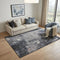 5' X 8' Charcoal And Silver Abstract Washable Area Rug With UV Protection
