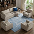 8' X 10' Denim Blue And Ivory Abstract Washable Area Rug With UV Protection