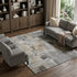 8' X 10' Gray Brown And Ivory Abstract Washable Area Rug With UV Protection