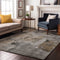 8' X 10' Gray Brown And Ivory Abstract Washable Area Rug With UV Protection