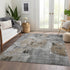 8' X 10' Gray Brown And Ivory Abstract Washable Area Rug With UV Protection