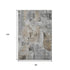 8' X 10' Gray Brown And Ivory Abstract Washable Area Rug With UV Protection