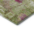 8' Lime Green Pink And Yellow Abstract Washable Round Rug With UV Protection