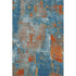 9' X 12' Navy Blue Orange And Teal Abstract Washable Area Rug With UV Protection