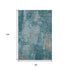 8' X 10' Teal And Taupe Abstract Washable Area Rug With UV Protection
