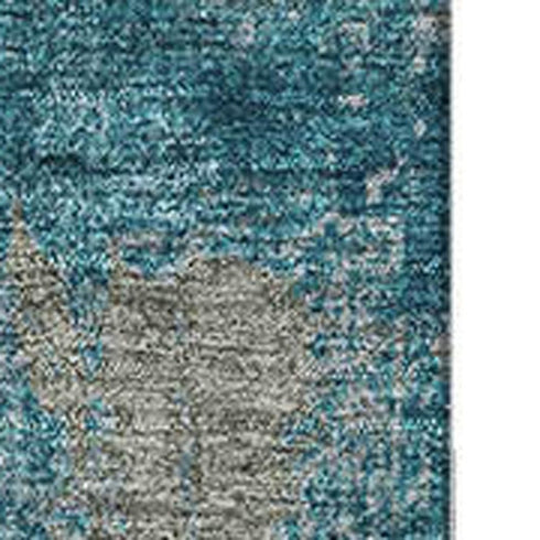8' X 10' Teal And Taupe Abstract Washable Area Rug With UV Protection