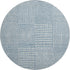 8' Denim Blue And Ivory Geometric Washable Round Rug With UV Protection