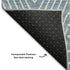 8' Denim Blue And Ivory Geometric Washable Round Rug With UV Protection