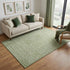 5' X 8' Green And Ivory Geometric Washable Area Rug With UV Protection