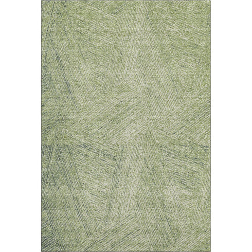 9' X 12' Artichoke Green And Beige Abstract Washable Area Rug With UV Protection
