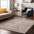 9' X 12' Beige And Brown Abstract Washable Area Rug With UV Protection