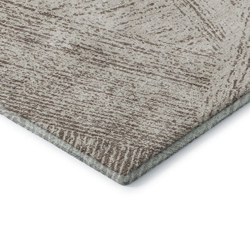 9' X 12' Beige And Brown Abstract Washable Area Rug With UV Protection