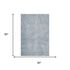 5' X 8' Denim Blue And Ivory Abstract Washable Area Rug With UV Protection