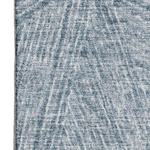 5' X 8' Denim Blue And Ivory Abstract Washable Area Rug With UV Protection