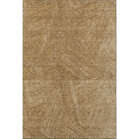 5' X 8' Gold And Beige Abstract Washable Area Rug With UV Protection