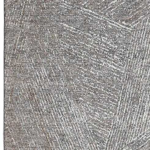 9' X 12' Gray And Silver Abstract Washable Area Rug With UV Protection