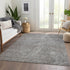 9' X 12' Gray And Silver Abstract Washable Area Rug With UV Protection