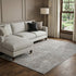 9' X 12' Gray And Silver Abstract Washable Area Rug With UV Protection