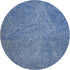 8' Navy Blue And Ivory Abstract Washable Round Rug With UV Protection