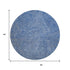 8' Navy Blue And Ivory Abstract Washable Round Rug With UV Protection