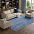 8' X 10' Navy Blue And Ivory Abstract Washable Area Rug With UV Protection