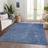 8' X 10' Navy Blue And Ivory Abstract Washable Area Rug With UV Protection