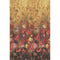 5' X 8' Gold Red And Yellow Floral Washable Area Rug With UV Protection