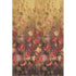 5' X 8' Gold Red And Yellow Floral Washable Area Rug With UV Protection