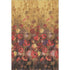 5' X 8' Gold Red And Yellow Floral Washable Area Rug With UV Protection