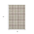 5' X 8' Beige Green And Tan Plaid Washable Area Rug With UV Protection