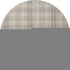 8' Beige Green And Tan Plaid Washable Round Rug With UV Protection