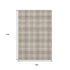 9' X 12' Beige Green And Tan Plaid Washable Area Rug With UV Protection