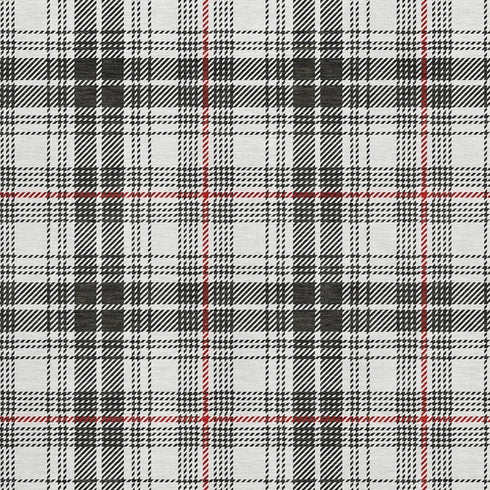 5' X 8' Black Red And Ivory Plaid Washable Area Rug With UV Protection