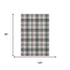 8' X 10' Black Red And Ivory Plaid Washable Area Rug With UV Protection