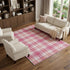 8' X 10' Blush Ivory And Orange Plaid Washable Area Rug With UV Protection