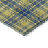 8' Yellow Ivory And Blue Plaid Washable Round Rug With UV Protection