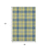 8' X 10' Yellow Ivory And Blue Plaid Washable Area Rug With UV Protection