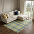 8' X 10' Yellow Ivory And Blue Plaid Washable Area Rug With UV Protection