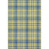 8' X 10' Yellow Ivory And Blue Plaid Washable Area Rug With UV Protection