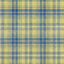 8' X 10' Yellow Ivory And Blue Plaid Washable Area Rug With UV Protection