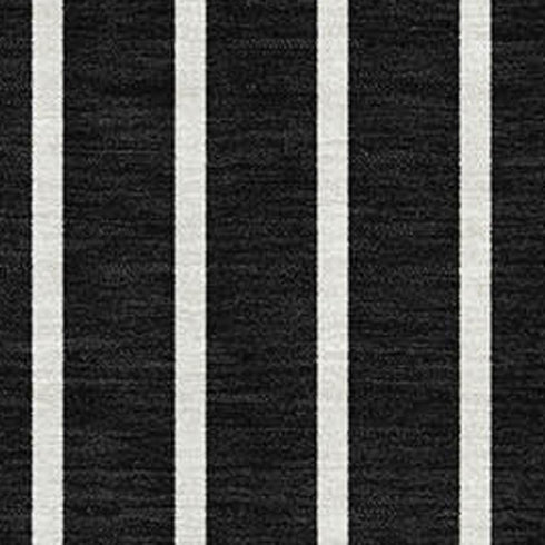 5' X 8' Black Ivory And Gold Striped Washable Area Rug With UV Protection