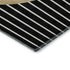 8' Black Ivory And Gold Striped Washable Round Rug With UV Protection