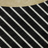 8' Black Ivory And Gold Striped Washable Round Rug With UV Protection