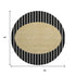 8' Black Ivory And Gold Striped Washable Round Rug With UV Protection