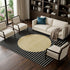 8' X 10' Black Ivory And Gold Striped Washable Area Rug With UV Protection