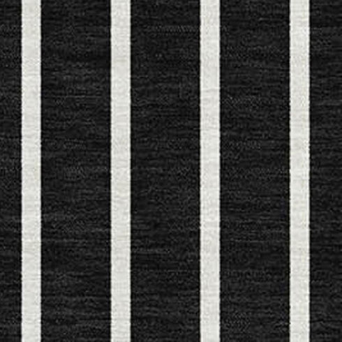8' X 10' Black Ivory And Gold Striped Washable Area Rug With UV Protection