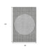 8' X 10' Gray Ivory And Silver Striped Washable Area Rug With UV Protection